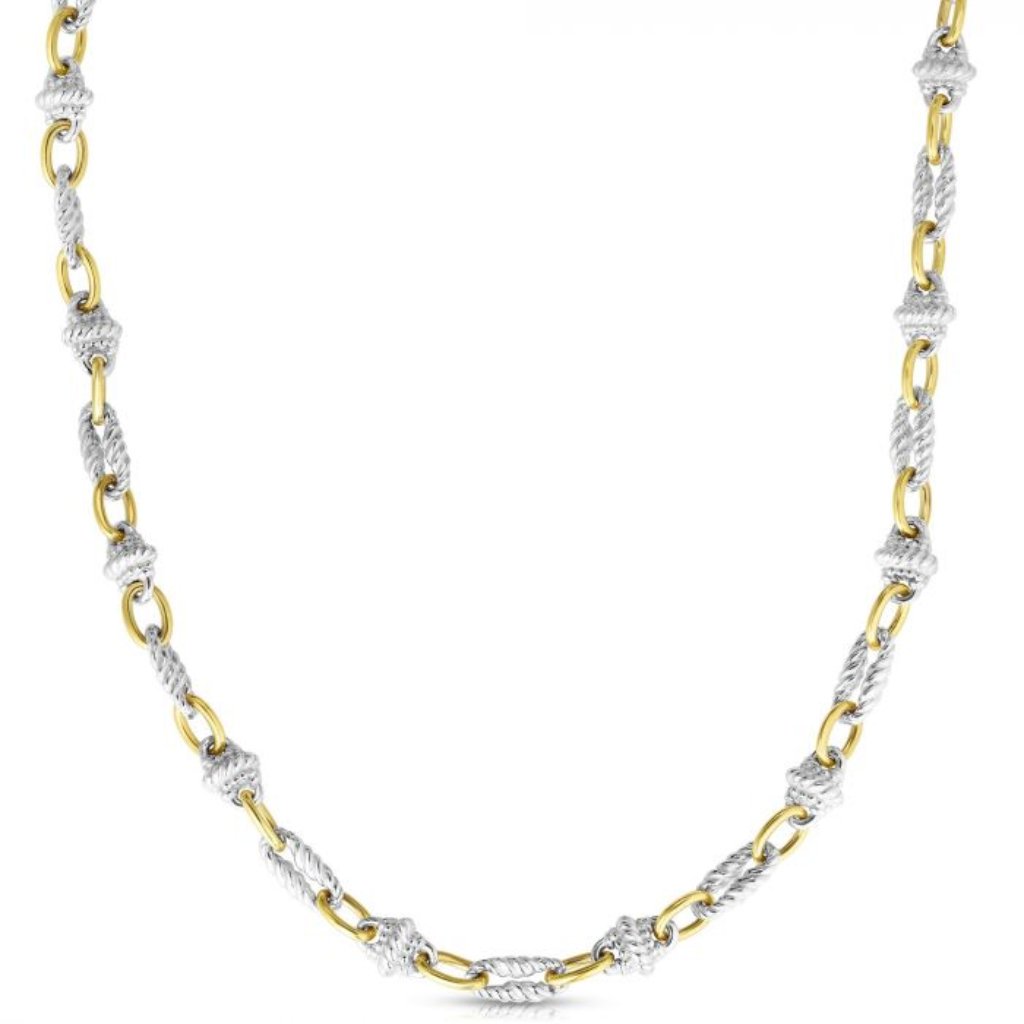 Sterling Silver & 18k Gold Victorian Link Necklace